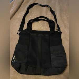 adidas Black Mesh Panel Tote with Adjustable Shoulder Strap